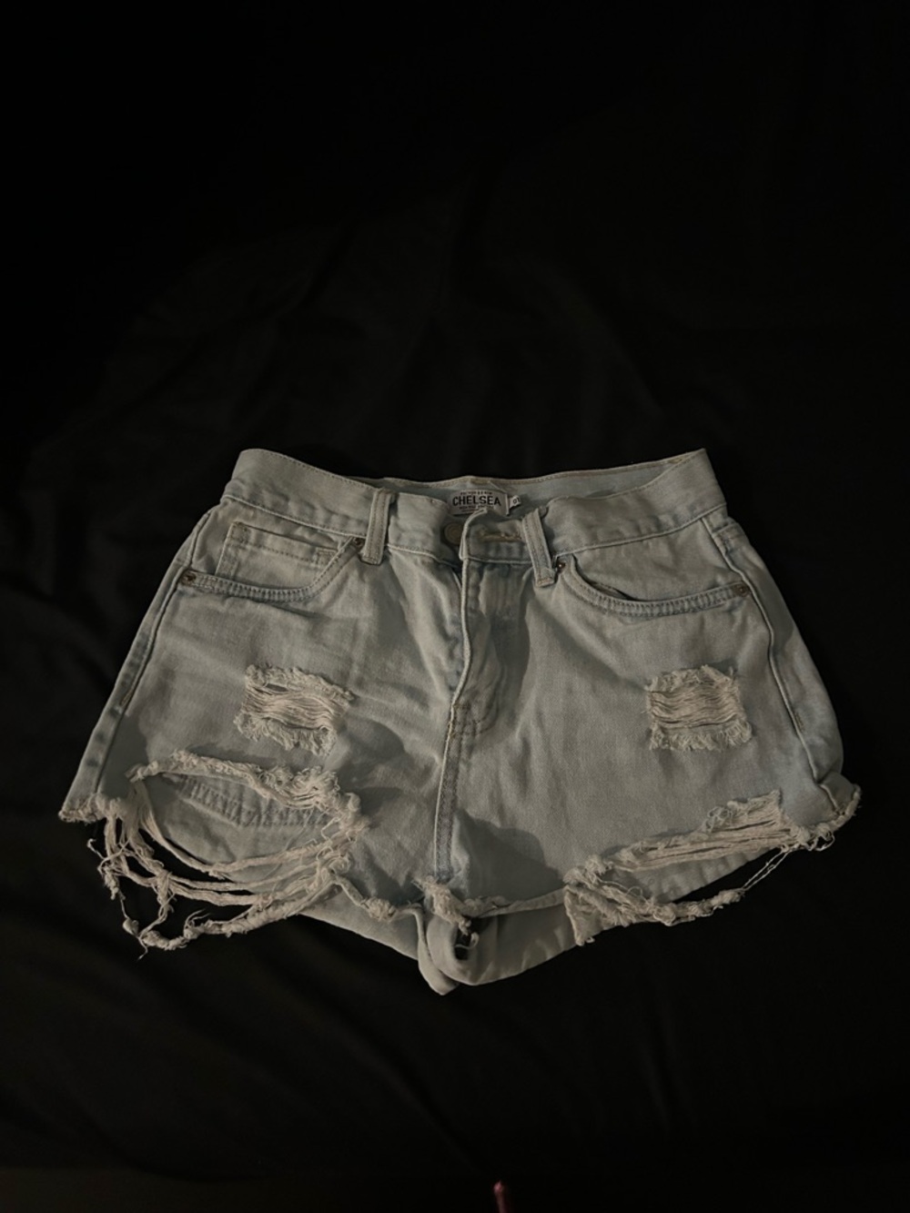 refuge Light Washed Distressed Denim Jean Shorts